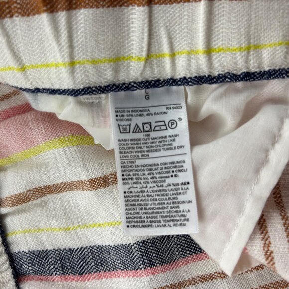 Old Navy Bright Stripe Linen Blend Wide Leg Lounge Pant L - Picture 5 of 7